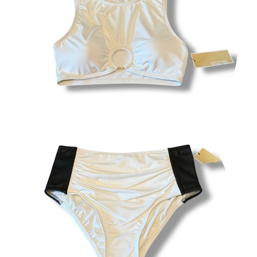 Michael Kors Cream and Black Bikini Set